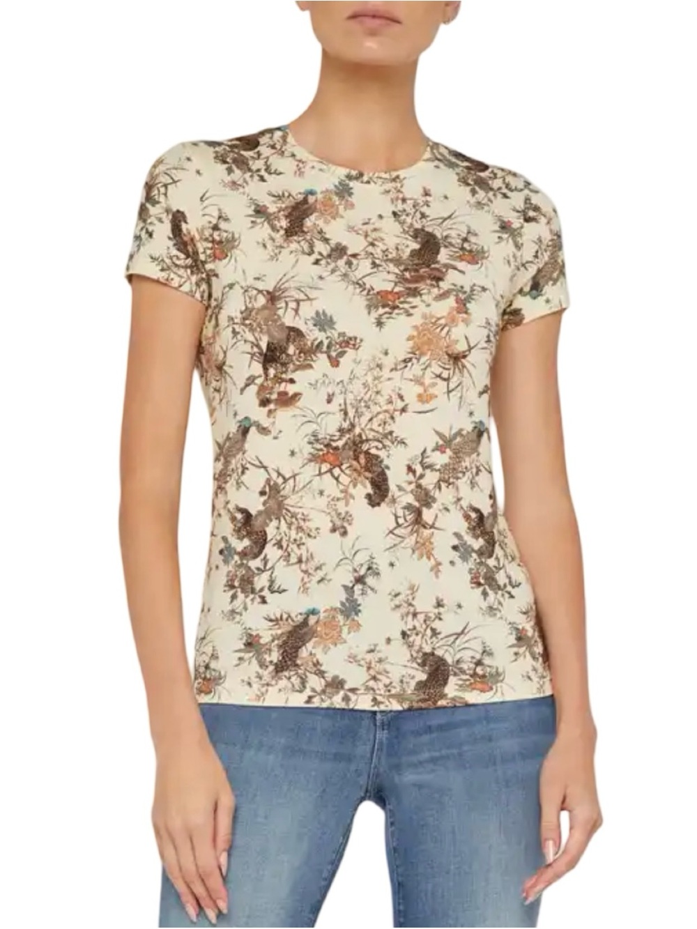 L'AGENCE Ressi Mt Tapestry Jungle Short Sleeve Tee Shirt Leopards 
 Size L EUC